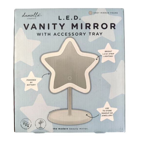 Danielle Creations Other - Danielle Creations LED Star Vanity Mirror with Accessory Tray Grey